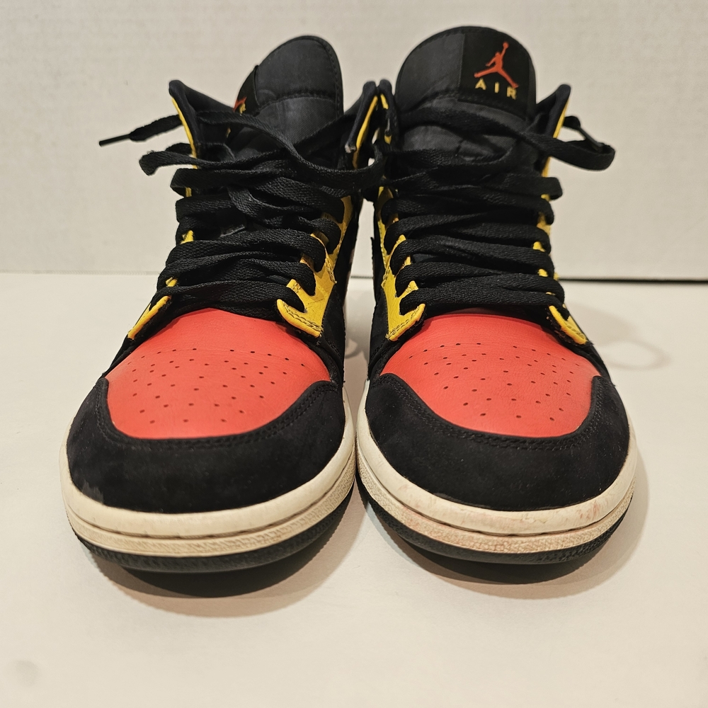 Jordan Air Jordan 1 Mid Shoes Mens Size 8.5 Black Red Yellow Sneakers 852542-087 - Picture 5 of 10